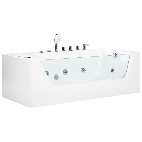 Cadă de colț LED cu hidromasaj PUQUIO Stânga 170 x 80 cm Alb [5]