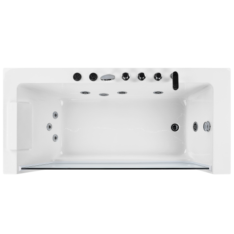 Cadă de colț LED cu hidromasaj PUQUIO Stânga 170 x 80 cm Alb [6]