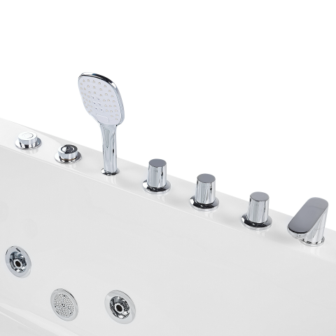 Cadă de colț LED cu hidromasaj PUQUIO Stânga 170 x 80 cm Alb [8]