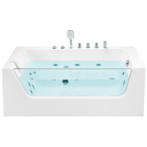 Cadă de colț LED cu hidromasaj PUQUIO Stânga 170 x 80 cm Alb [3]