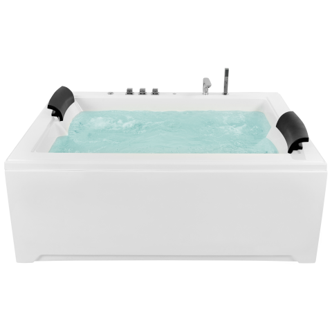 Corner LED bathtub with whirlpool SALAMANCA 183 x 142 cm White [1]