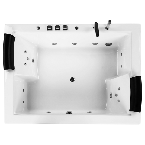 Corner LED bathtub with whirlpool SALAMANCA 183 x 142 cm White [6]