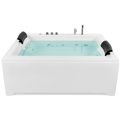Corner LED bathtub with whirlpool SALAMANCA 183 x 142 cm White [3]