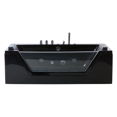 Cadă de colț LED cu hidromasaj SAMANA 153 x 71 cm Negru [3]