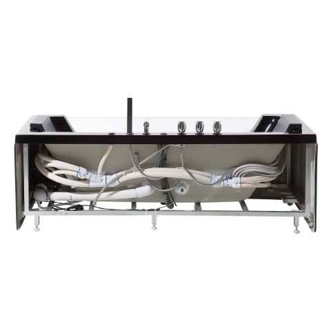 Cadă de colț LED cu hidromasaj SAMANA 153 x 71 cm Negru [7]