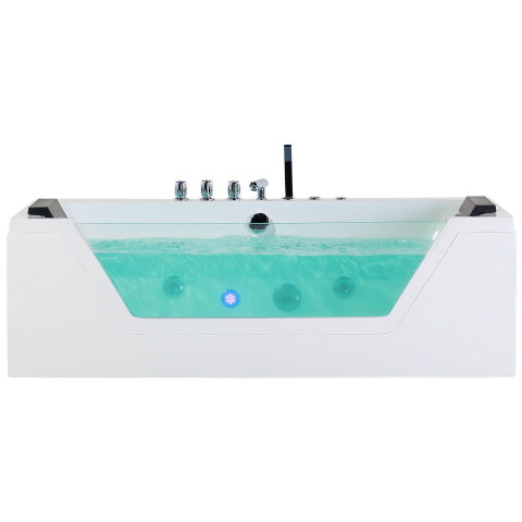 SAMANA LED corner bathtub with hydromassage 162 x 76 cm White [1]