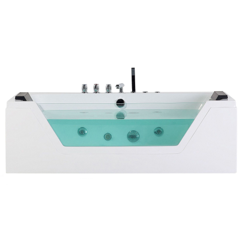 SAMANA LED corner bathtub with hydromassage 162 x 76 cm White [4]
