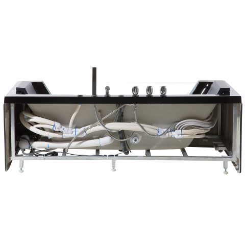 Cadă de colț LED cu hidromasaj SAMANA 162 x 76 cm Negru [7]