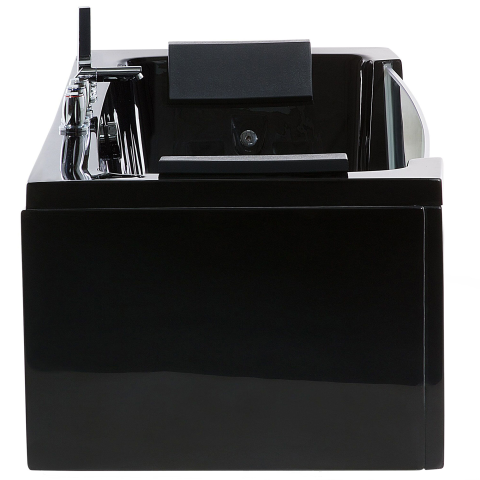 Cadă de colț LED cu hidromasaj SAMANA 162 x 76 cm Negru [6]