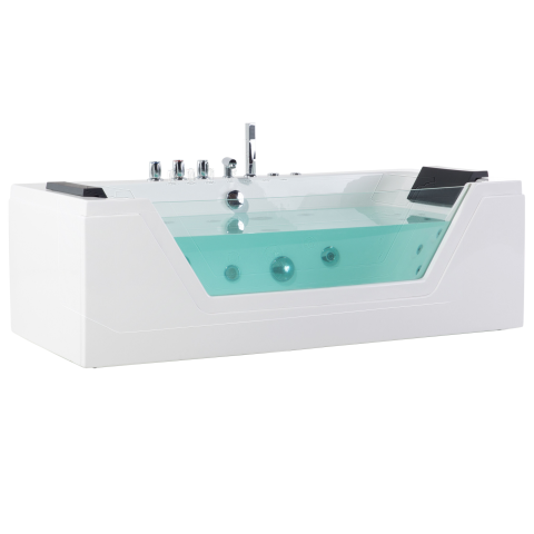 Cadă de colț LED cu hidromasaj SAMANA 174 x 79 cm Alb [3]