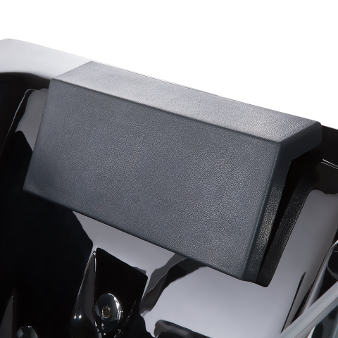 Corner LED bathtub with hydromassage SAMANA 174 x 79 cm Black [7]