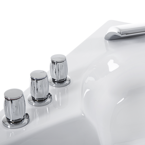 Corner LED bathtub with whirlpool SENADO 205 x 150 cm White [6]