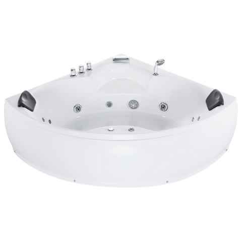 Corner LED bathtub with whirlpool SENADO 205 x 150 cm White [4]