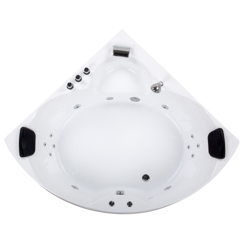 Corner LED bathtub with whirlpool SENADO 205 x 150 cm White [5]