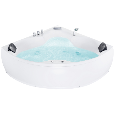 Corner LED bathtub with whirlpool SENADO 205 x 150 cm White [1]