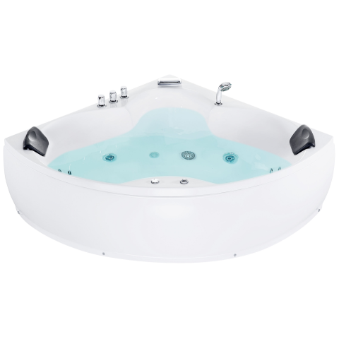 Corner LED bathtub with whirlpool SENADO 205 x 150 cm White [3]