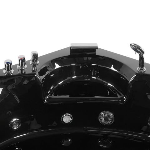 Cadă de colț LED cu hidromasaj SENADO 205 x 150 cm Negru [8]