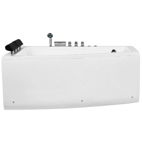 Corner LED bathtub with hydromassage SERRANA Right 182 x 121 cm White [3]
