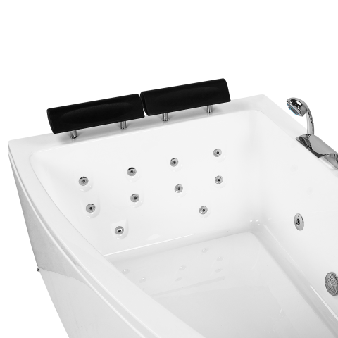 Corner LED bathtub with hydromassage SERRANA Right 182 x 121 cm White [6]