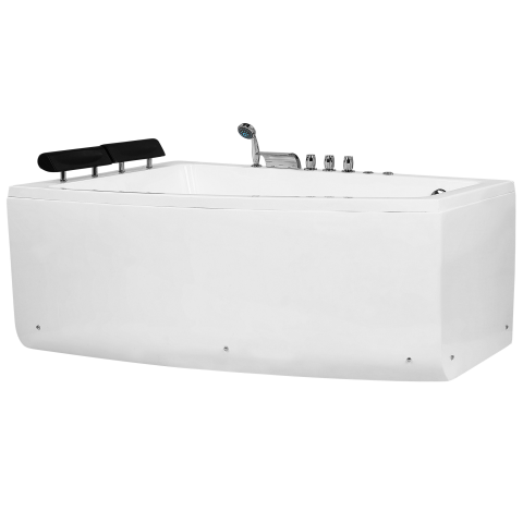 Corner LED bathtub with hydromassage SERRANA Right 182 x 121 cm White [4]