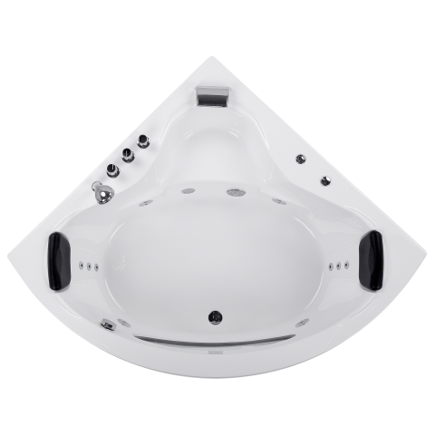 TOCOA LED corner bathtub with whirlpool 190 x 138 cm White [5]