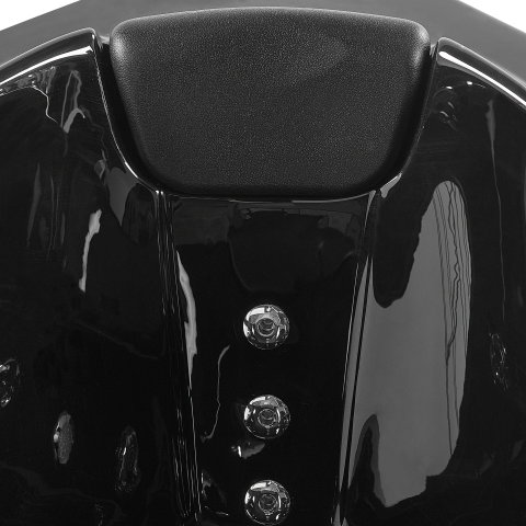 Corner LED bathtub with whirlpool TOCOA 205 x 146 cm Black [8]