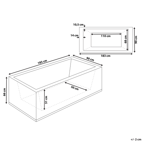 Cadă de colț LED cu hidromasaj VARADERO Stânga 183 x 90 cm Alb [2]