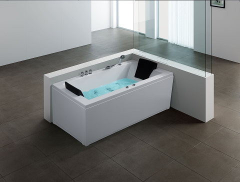 Cazi de baie - Corner LED bathtub with hydromassage VARADERO Left 183 x 90 cm White