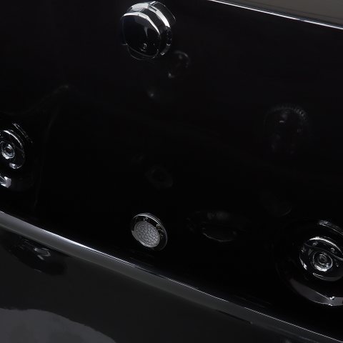 Cadă de colț LED cu hidromasaj VARADERO Stânga 183 x 90 cm Negru [6]