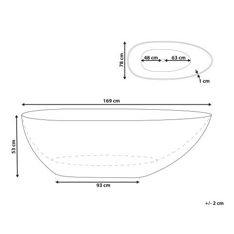 BLANCARENA freestanding bathtub 170 x 78 cm Greenish blue [2]