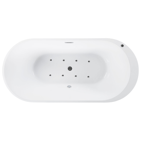 Freestanding bathtub with hydromassage and LED NEVIS 170 x 80 cm Black [6]