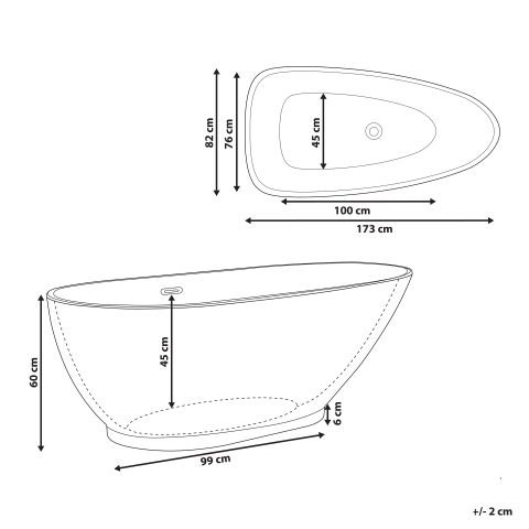 GUIANA freestanding bathtub 173 x 82 cm Red [2]