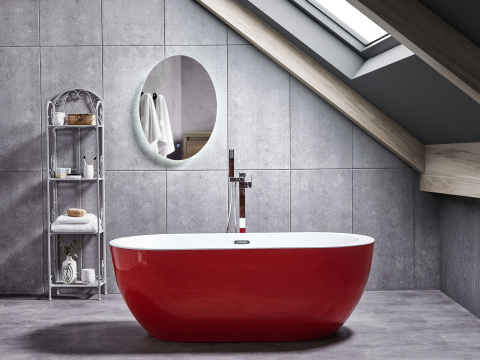 Bathroom - Freestanding bathtub NEVIS 170 x 80 cm Red