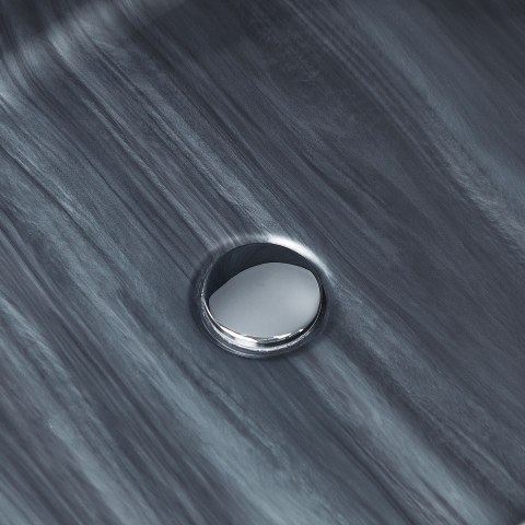 Cadă freestanding RIOJA 170 x 80 cm Negru marmură [8]