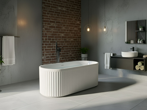 Cadă de baie independentă - Freestanding bathtub SERENA 170 x 80 cm White