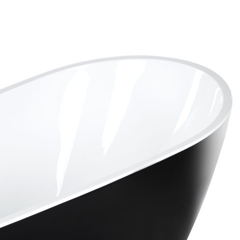 Freestanding bathtub SOLARTE 170 x 78 cm Black/White [7]