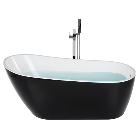 Freestanding bathtub SOLARTE 170 x 78 cm Black/White [1]