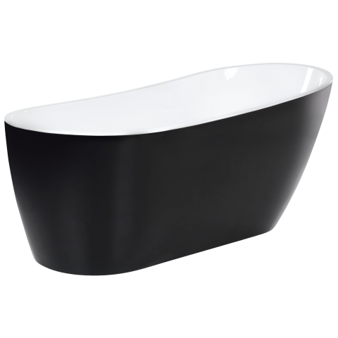 Freestanding bathtub SOLARTE 170 x 78 cm Black/White [4]