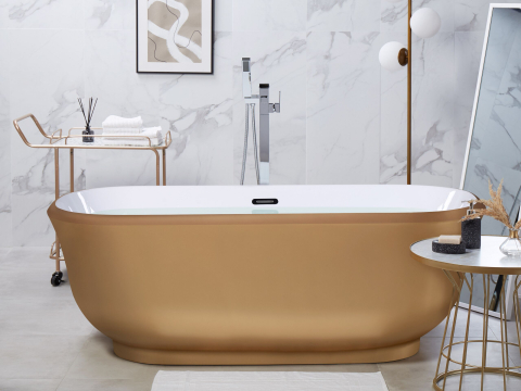 Freestanding bathtub TESORO 170 x 77 cm Gold [0]