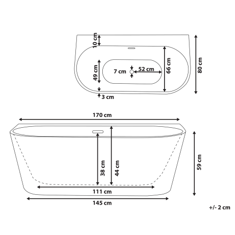 Cadă HARVEY 170 x 80 cm Alb [2]