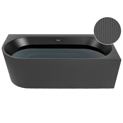 Cadă pe colț GOCTA Stânga 170 x 80 cm Negru [1]