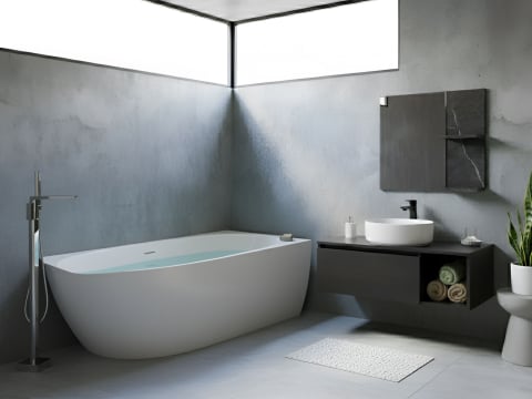 Cadă de baie pe colț - PARNAIBA corner bathtub Left 170 x 80 cm White