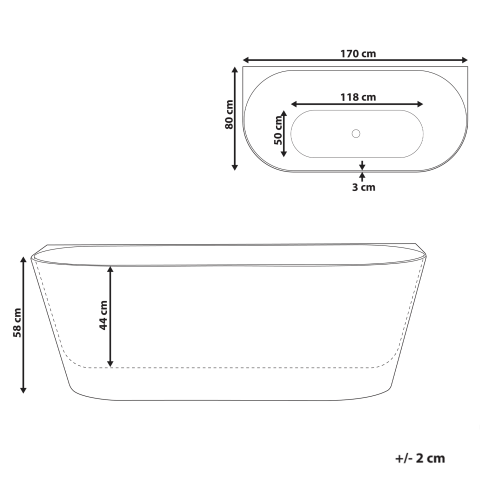 RENACA bathtub 170 x 79 cm White [2]