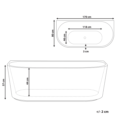 SERENA bathtub 170 x 80 cm White [2]