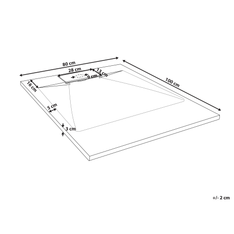 AZZURRO shower tray 80 x 100 x 3 cm Black [2]