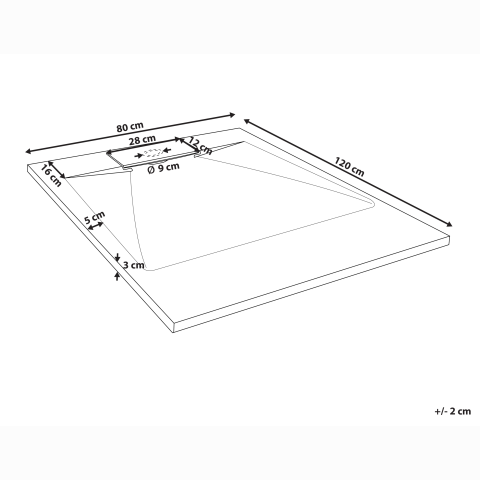Shower tray AZZURRO 80 x 120 x 3 cm White [2]