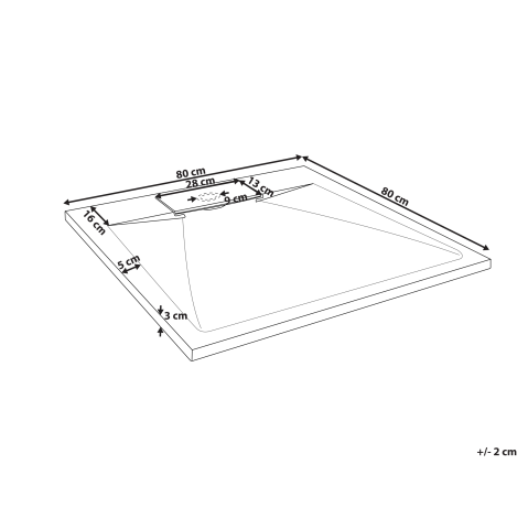 Cădiță de duș AZZURRO 80 x 80 x 3 cm Alb [2]