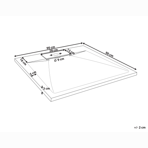 AZZURRO shower tray 90 x 90 x 3 cm White [2]