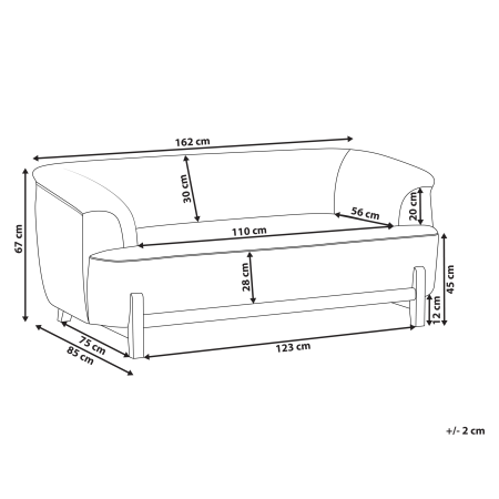 2-seater sofa bed ALNOR Chenille Brown [2]