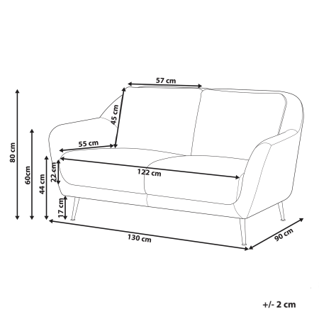 Canapea cu 2 locuri EIBY Chenille Alb [2]